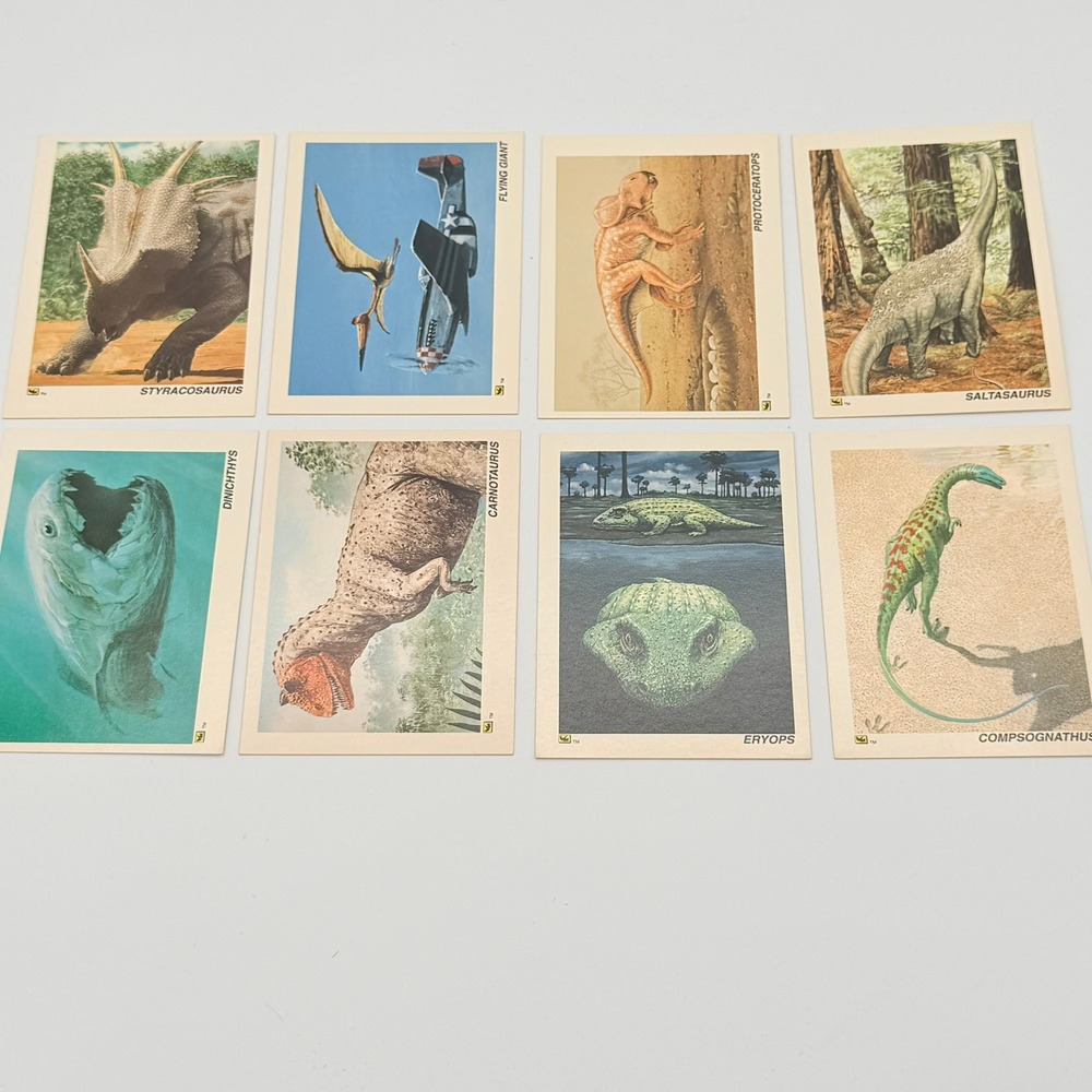 DinoCardz Trading Cards Kids OS Multi Excellent 1992 Vintage Dinosaur Lot 8pc
